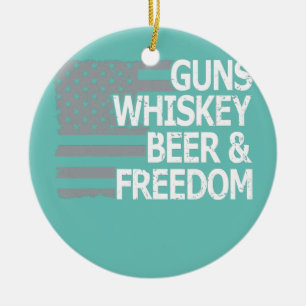 Typen Whiskey Bier und Freiheit Cool USA Amerikani Keramik Ornament