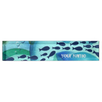 Typenschild "Schooling Fish Watercolor Desk"