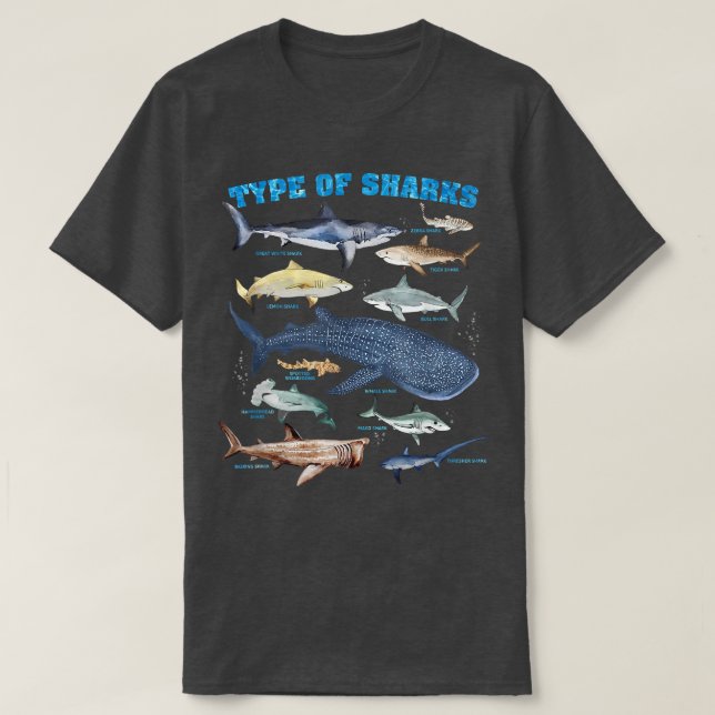Types Of Sharks Marine Biology  T-Shirt (Design vorne)