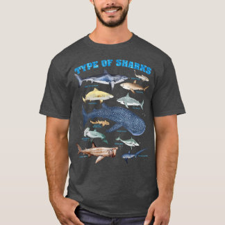 Types Of Sharks Marine Biology  T-Shirt