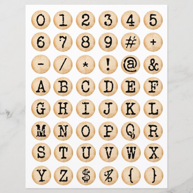 Typewriter ornamental old letters collage (Vorderseite)