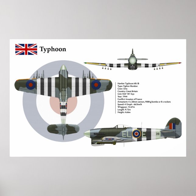 Typhoon Mk 1B 181 Squadron Poster (Vorne)