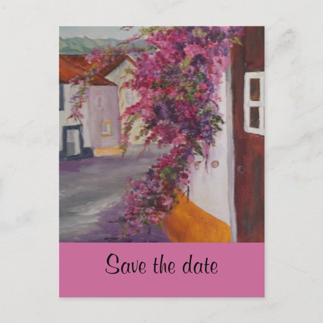 typische Alentejo-Häuser Save the Date Ankündigungspostkarte (Vorderseite)