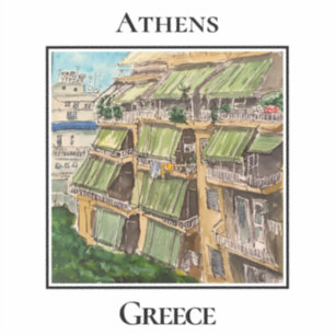 Typische Apartmentstraße in Athen Griechenland Aufkleber