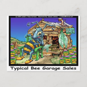 Typische Bienen-Garagenverkäufe Lustige Geschenke Postkarte