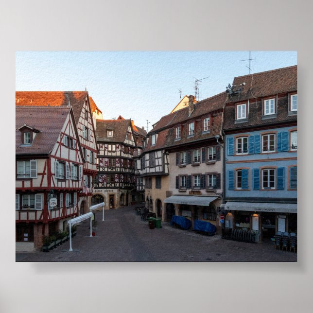Typische Häuser in Colmar Poster (Vorne)