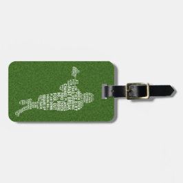 Typische Lacrosse Player-Markierung für das benutz Gepäckanhänger