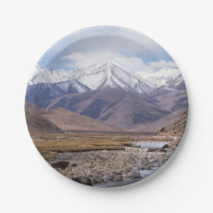Typische tibetische Berglandschaft Pappteller