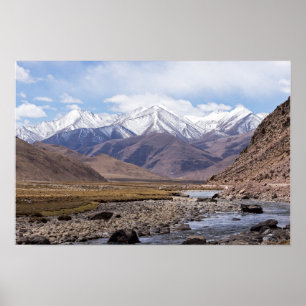 Typische tibetische Berglandschaft Poster