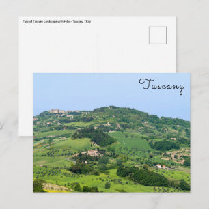 Typische Toskana-Landschaft mit Hügeln - Italien Postkarte