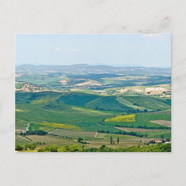 Typische toskanische Landschaft mit Hügeln - Itali Postkarte (Vorderseite)