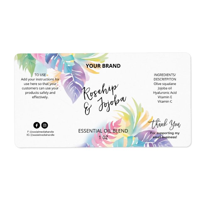 Typische Tropenflaschen-Etiketten (Vorne)