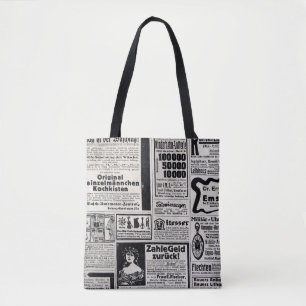 Typische Werbung auf Deutsch in einer neuen europä Tasche