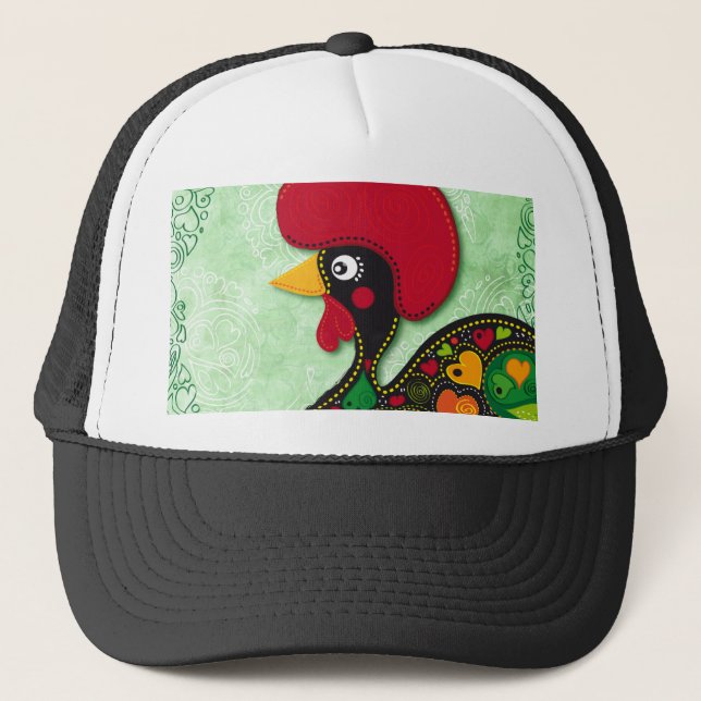 Typischer Hahn von Barcelos Truckerkappe (Vorderseite)