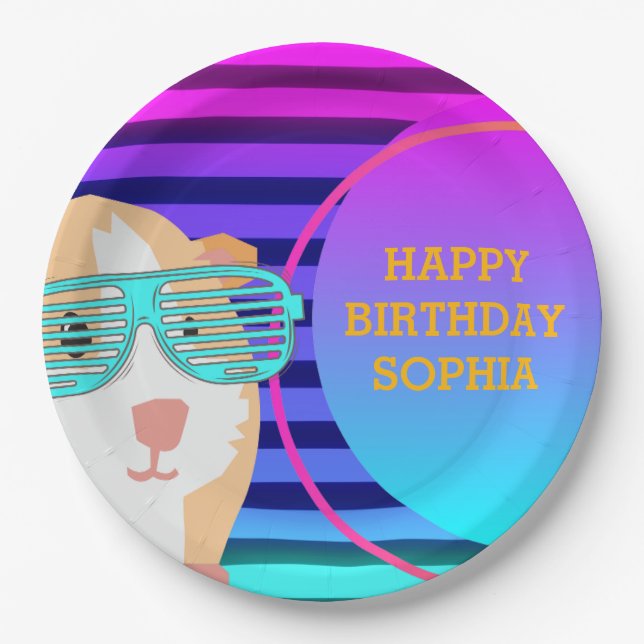 Typischer Retro-Guinea der 80er Jahre Pappteller (Vorderseite)