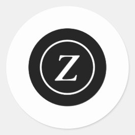 Typischer schwarzer und weißer Kreis Runder Aufkleber