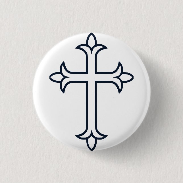 Typisches Christliches Kreuz Button (Vorderseite)