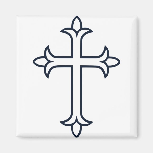 Typisches Christliches Kreuz Magnet (Vorne)