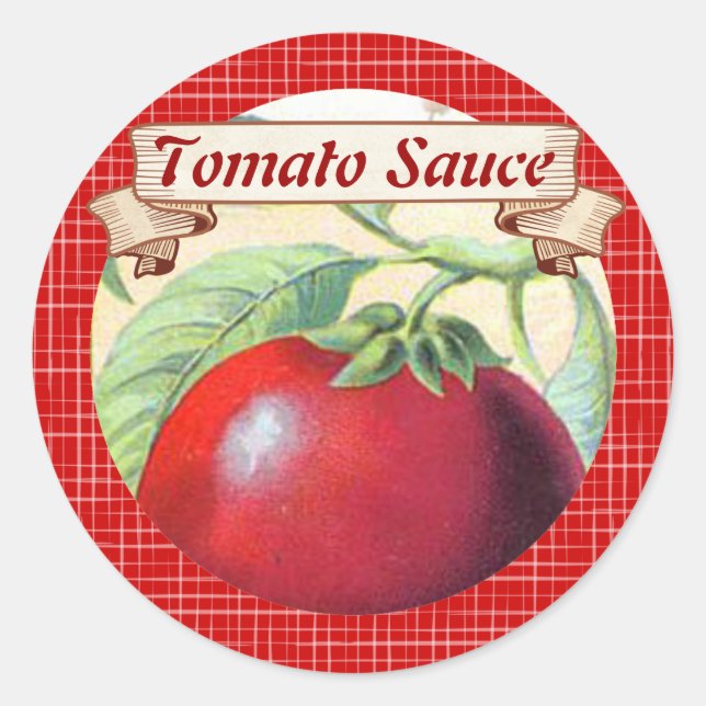 Typisches Etikett für Tomatenkonserven aus Weintra Runder Aufkleber (Vorderseite)