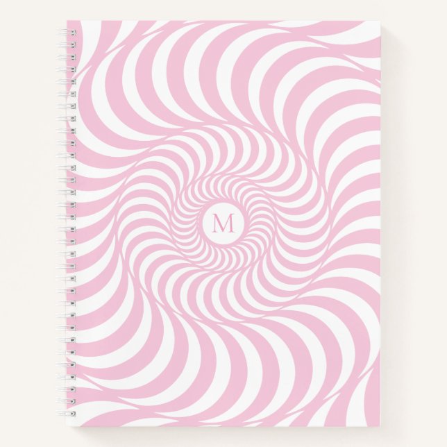 Typisches Rosa Spiralmonogramm Notizbuch (Vorderseite)
