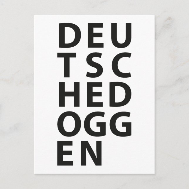Typo: Deutsche Dogge Postkarte (Vorderseite)