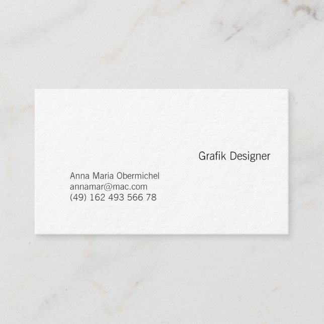 Typo für Grafik-Designer einfach Visitenkarte (Vorderseite)