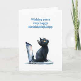 Typo Kitty Birthday Karte
