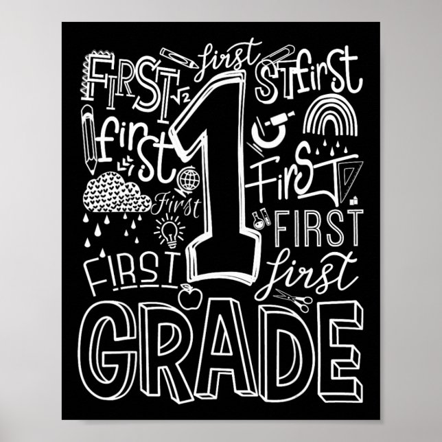 Typografie 1. Klasse Team Schüler Lehrer  Poster (Vorne)