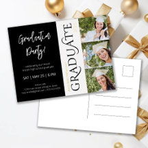 Typografie 3 Foto Black & White Graduation Party