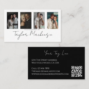 Typografie 4 Foto Vorlage Personalisierter QR-Code Visitenkarte
