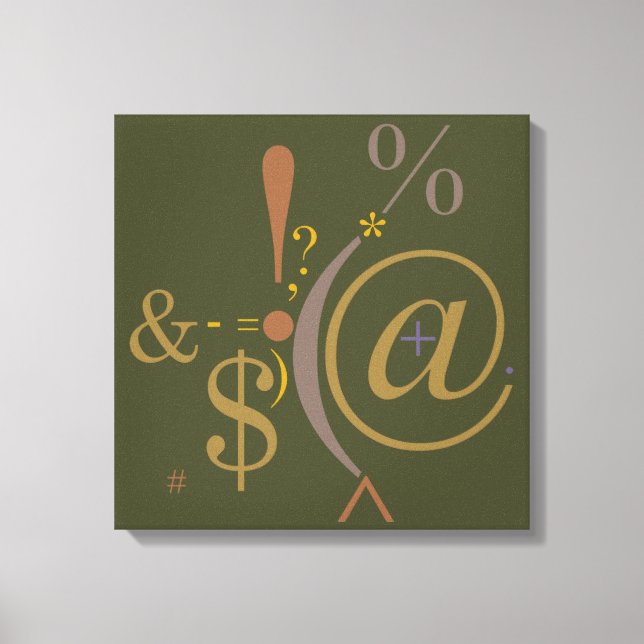 Typografie (Abstrakte Zusammensetzung) Leinwanddruck (Vorderseite)
