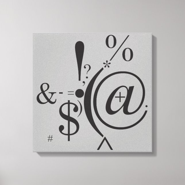 Typografie (Abstrakte Zusammensetzung) Leinwanddruck (Vorderseite)