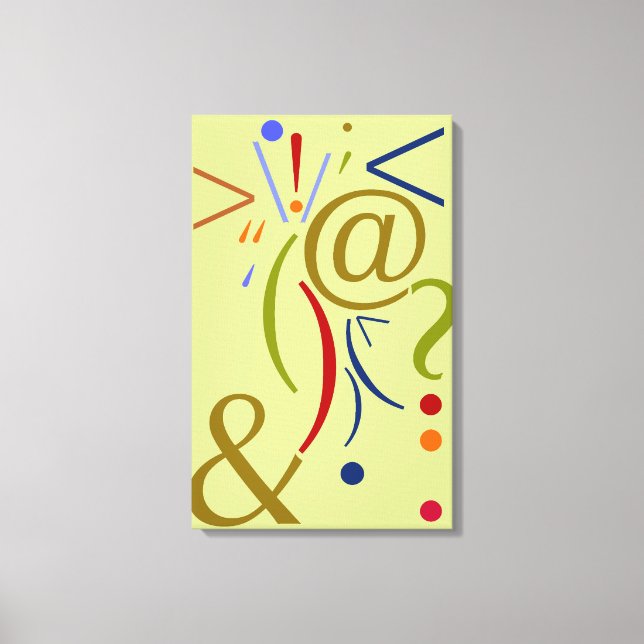 Typografie (Abstrakte Zusammensetzung) Leinwanddruck (Vorderseite)