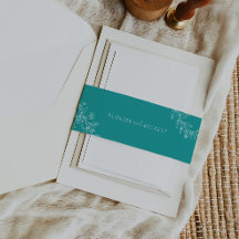 Typografie Aquamarine Blumenhochzeit Einladende Ba