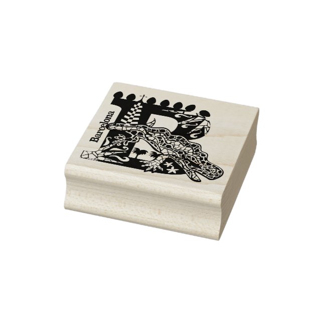 Typografie B (Barcelona: Spanien) Briefmarke Gummistempel (Stempel)