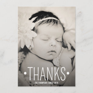 Typografie-Baby danken Ihnen Foto-flache Karte