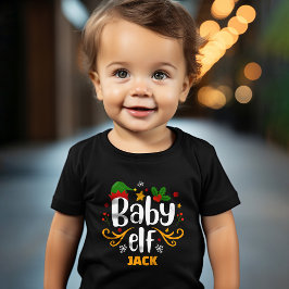 Typografie Baby Elf Fun Family Matching Baby T-shirt