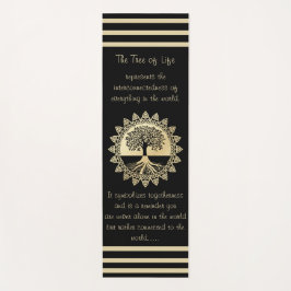 Typografie Baum des Lebens Schwarz und Tan Yogamatte