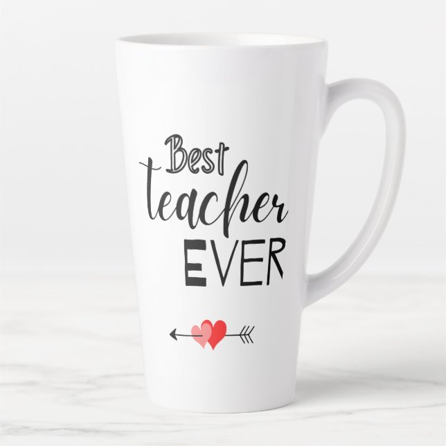 Typografie Bester Lehrer je Latte-Tasse Milchtasse (Rechts)