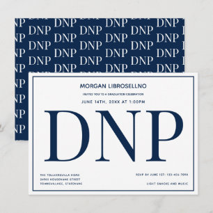 Typografie Blue White DNP Graduation Party Einladung