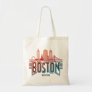 Typografie Boston City Skyline Tragetasche
