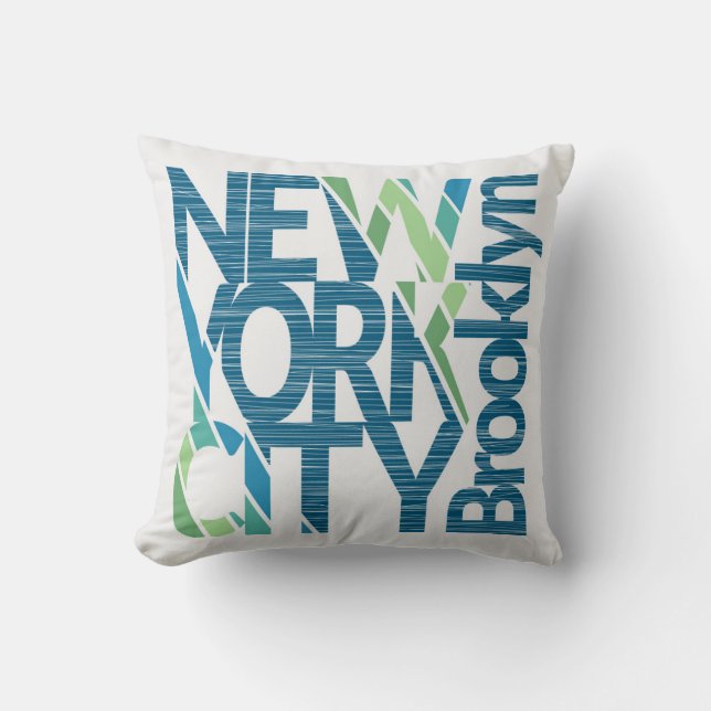 Typografie Brooklyns New York Kissen (Vorderseite)