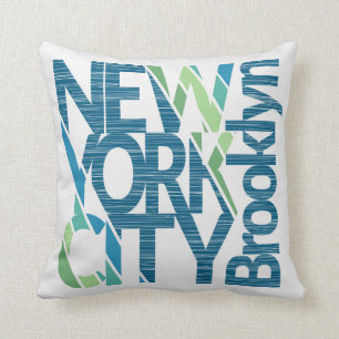 Typografie Brooklyns New York Kissen
