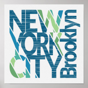 Typografie Brooklyns New York Poster