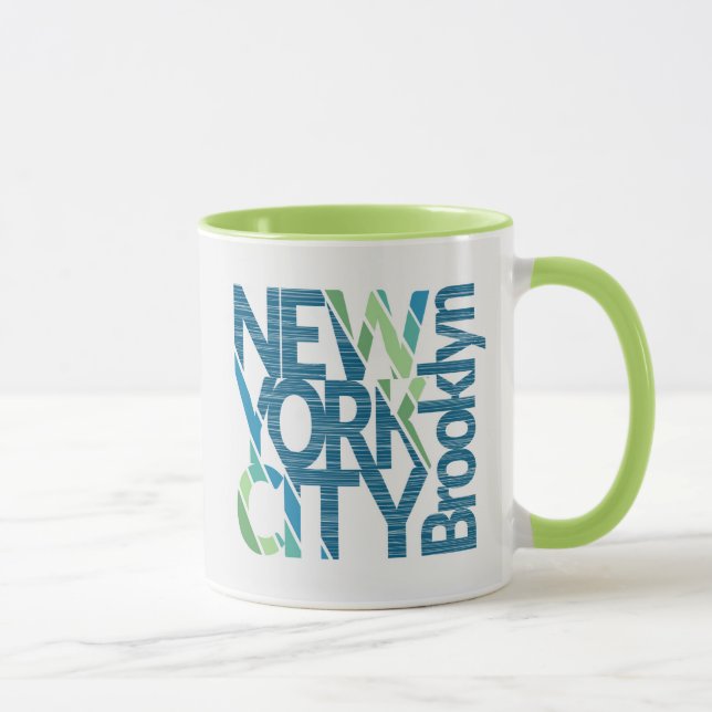 Typografie Brooklyns New York Tasse (Rechts)