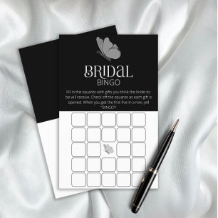 Typografie-Butterfly-Brautparty-Bingospiel