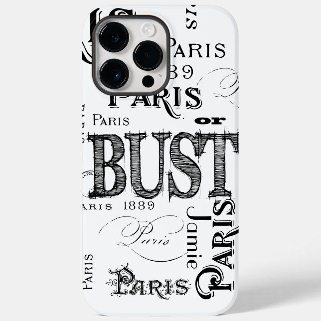 Typografie Calligrafie Paris Frankreich Eiffelturm Case-Mate iPhone Hülle (Rückseite)
