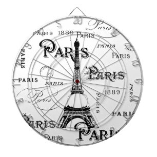 Typografie Calligrafie Paris Frankreich Eiffelturm Dartscheibe