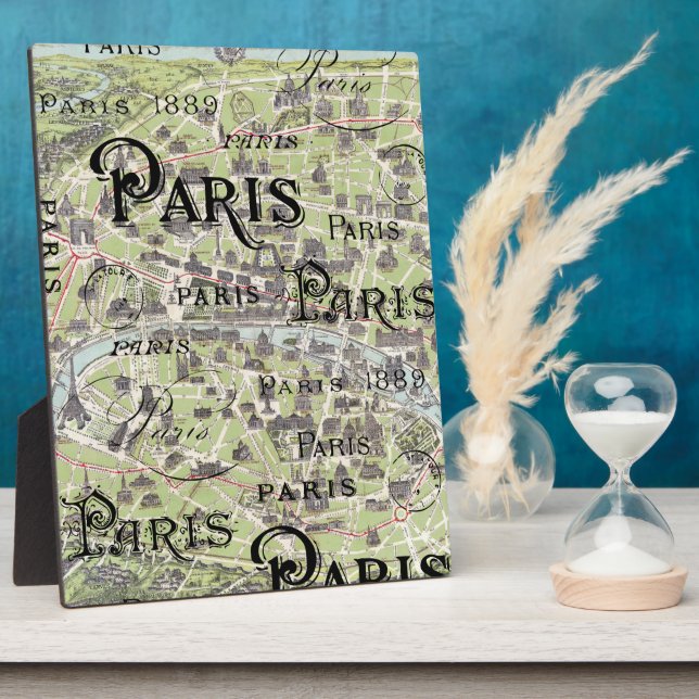 Typografie Calligrafie Paris Frankreich Eiffelturm Fotoplatte (Seite)