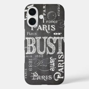 Typografie Calligrafie Paris Frankreich Eiffelturm iPhone 16 Hülle